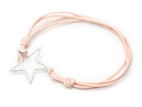 Miniblings Stern Armband Anhänger Glücksarmband rosa verstellbar Sternchen silber - Handmade Modeschmuck - Damen Mädchen Bettelarmband Miniblings Stern Armband Anhänger Glücksarmband rosa verstellbar Sternchen silber - Handmade Modeschmuck - Damen Mädchen Bettelarmband von Miniblings