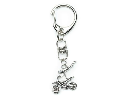 Miniblings Stunt Enduro Schlüsselanhänger Motorrad Crossmaschine slb aufstehn - Handmade Modeschmuck I Anhänger Schlüsselring Schlüsselband Keyring von Miniblings