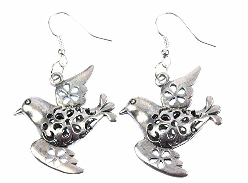 Miniblings Tauben Ohrringe Taubenohrringe Brieftauben Vogel silber Lochmuster - Handmade Modeschmuck I Ohrhänger Ohrschmuck versilbert Miniblings Tauben Ohrringe Taubenohrringe Brieftauben Vogel silber Lochmuster - Handmade Modeschmuck I Ohrhänger Ohrschmuck versilbert von Miniblings