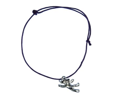 Miniblings Teddy Armband Anhänger Glücksarmband Kordel verstellbar lila silber - Modeschmuck handmade - Damen Mädchen Bettelarmband von Miniblings