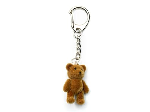 Miniblings Teddy Bär Flock hellbraun Teddybär Bärchen Bären Kuscheltier - Handmade Modeschmuck I Anhänger Schlüsselring Schlüsselband Keyring von Miniblings