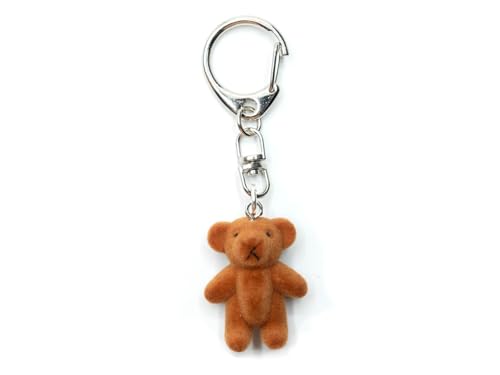 Miniblings Teddy Bär Flock hellbraun Teddybär Bärchen Bären Kuscheltier - Handmade Modeschmuck I Anhänger Schlüsselring Schlüsselband Keyring von Miniblings