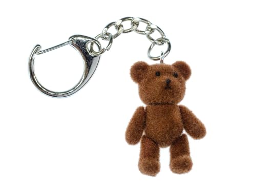 Miniblings Teddy Teddybär Schlüsselanhänger - Handmade Modeschmuck I Anhänger Schlüsselring Schlüsselband Keyring - Teddy Teddybär dunkelbraun von Miniblings