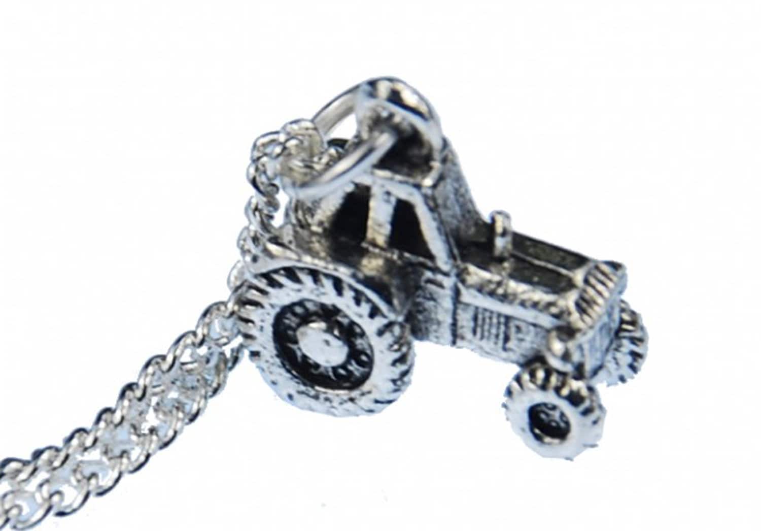 Miniblings Traktor Silber Halskette 45cm Bauernhof Bäuerin Auto Trekker Jungen von Miniblings