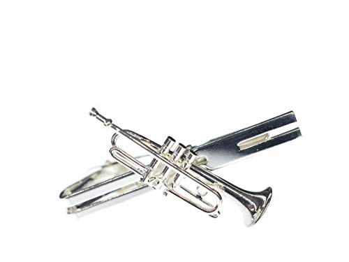 Miniblings Trompete Krawattennadel Krawattenhalter + Box Trompeter Musik silber - Handmade Modeschmuck I Herrenschmuck Männerschmuck Schlipsklammer Krawattenklammer von Miniblings