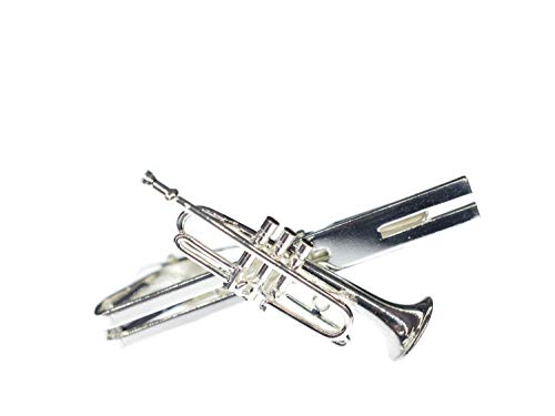 Miniblings Trompete Krawattennadel Krawattenhalter + Box Trompeter Musik Silber - Handmade Modeschmuck I Herrenschmuck Männerschmuck Schlipsklammer Krawattenklammer von Miniblings