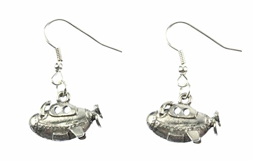 Miniblings U-boot Ohrringe Tauchboot Boot Schiff Yellow Submarine Uboot silber - Handmade Modeschmuck I Ohrhänger Ohrschmuck versilbert von Miniblings