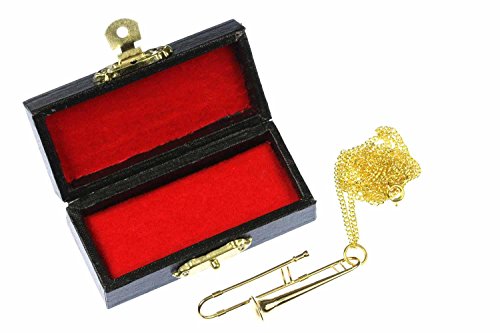 Miniblings Vergoldet Posaunen Instrument Halskette - Handmade Modeschmuck I Kette mit Anhänger Länge: 60cm - Posaunistin Orchester + Box von Miniblings
