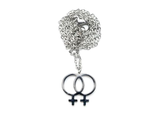 Miniblings Weibliche Symbole Kette 45cm Anhänger Halskette Weiblichkeit Frau Pride Lesbian LGBTG+ - Origineller Modeschmuck - Gliederkette Silber von Miniblings