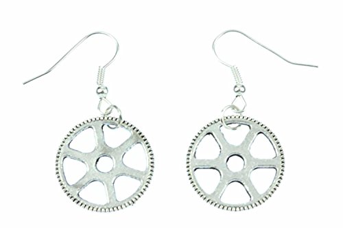 Miniblings Zahnrad Ohrringe Zahnräder Mechanik Steampunk Uhrwerk Fabrik kleine Zähne silber - Handmade Modeschmuck I Ohrhänger Ohrschmuck versilbert von Miniblings