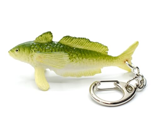 Miniblings Zander Fisch Schlüsselanhänger Anhänger Ozean Hechtbarsch Barsch grün - Handmade Modeschmuck I I Anhänger Schlüsselring Schlüsselband Keyring von Miniblings