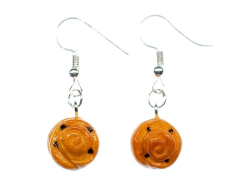 Miniblings Zimtschnecken Ohrringe Kuchen Gebäck Streuselschnecke Rosinenbrötchen - Handmade Modeschmuck I Ohrhänger Ohrschmuck versilbert von Miniblings