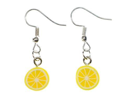 Miniblings Zitronen Ohrringe Miniblings Hänger Frucht Orange Zitrone Limette Scheibe gelb von Miniblings