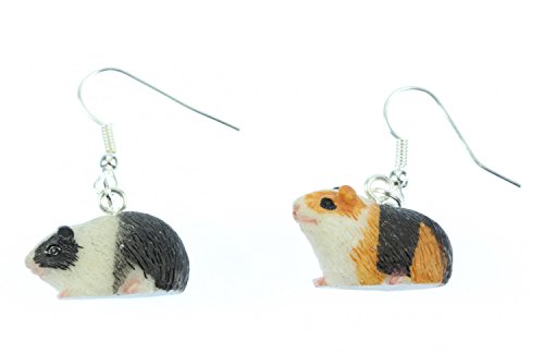 Miniblings mini Meerschweinchen Ohrringe - Handmade Modeschmuck I Haustier Kinder - Ohrhänger Ohrschmuck versilbert von Miniblings