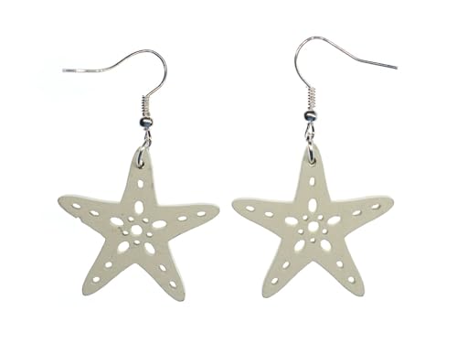 Miniblings weißer Seestern Ohrringe Fisch hölzern Holz weiß - Handmade Modeschmuck I Ohrhänger Ohrschmuck versilbert Miniblings weißer Seestern Ohrringe Fisch hölzern Holz weiß - Handmade Modeschmuck I Ohrhänger Ohrschmuck versilbert von Miniblings