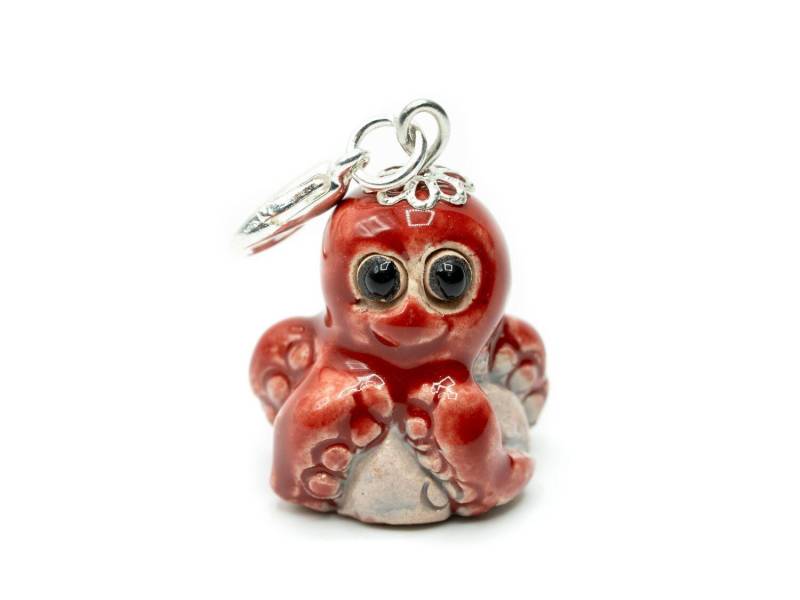 Oktopus Charm Miniblings Anhänger Krake Tintenfisch Keramik Meer Handarbeit von Miniblings