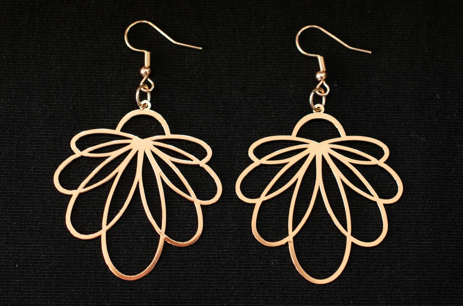 Ornament Blatt Ohrringe Miniblings Pflanze Floral Filigran Palmblatt Rosegold von Miniblings