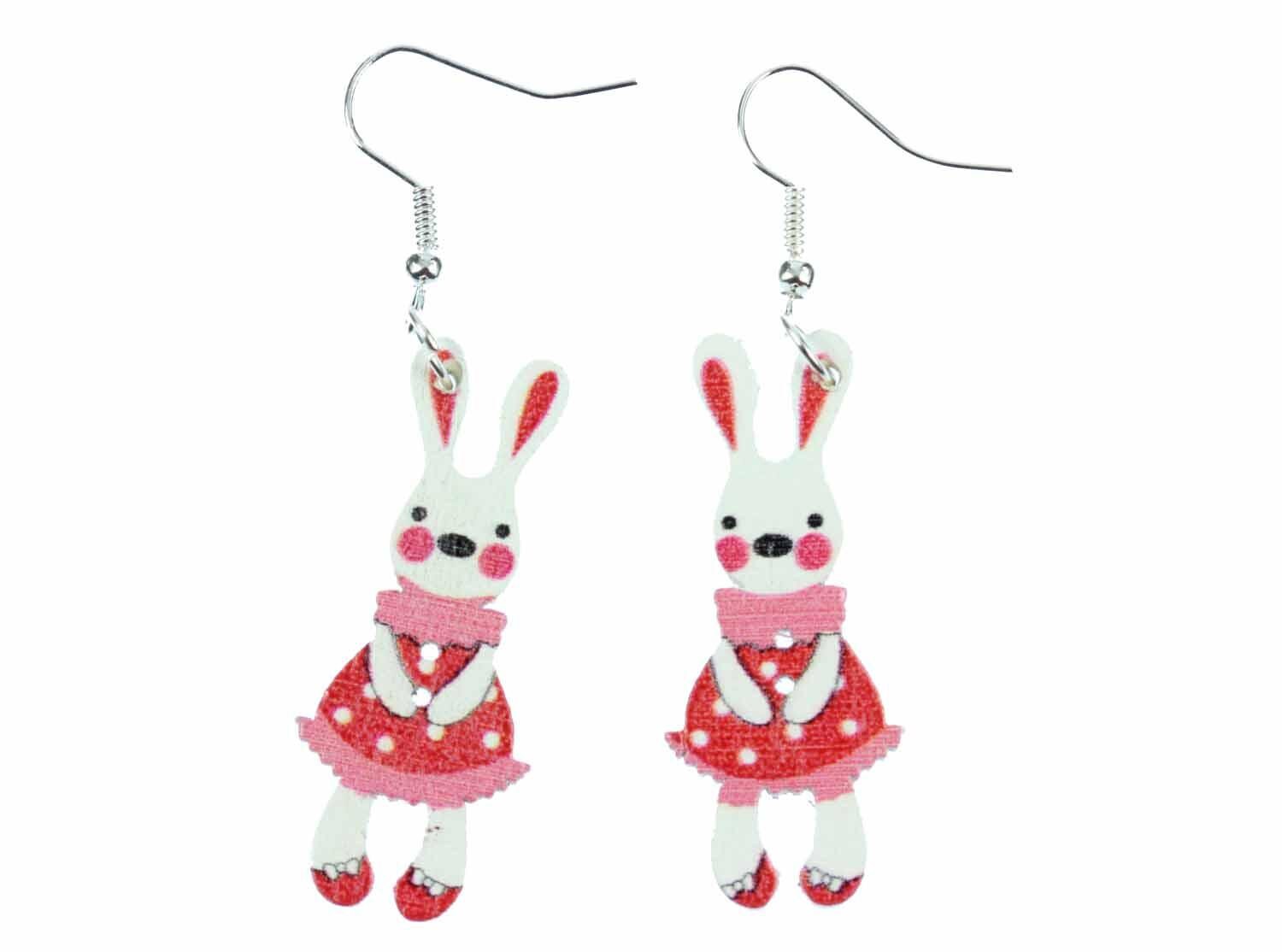 Osterhase Ostern Ohrringe Miniblings Hänger Osterhäschen Hase Häschen Bunny Rot von Miniblings