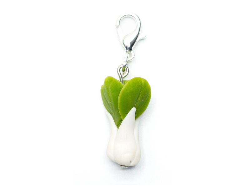 Pak Choi Charm Miniblings Anhänger Asien Asiatisch Thai Veggie Vegan Weiß-Grün von Miniblings