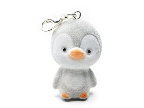 Miniblings Pinguin Charm Anhänger Vogel Seevogel Zootier niedlich Kids Flock grau - Handmade Modeschmuck I Kettenanhänger versilbert | Bettelanhänger Bettelarmband | Anhänger für Armband von Miniblings