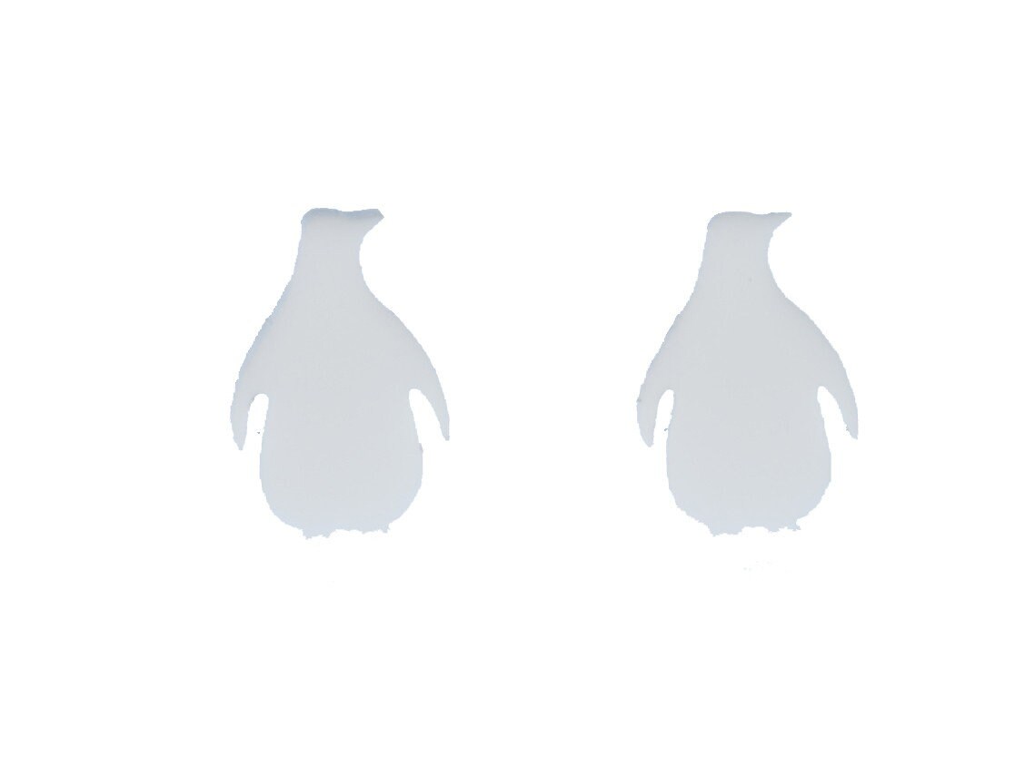 Pinguin Mini Ohrstecker Miniblings Ohrringe Acrylglas Gelasert Weiß von Miniblings