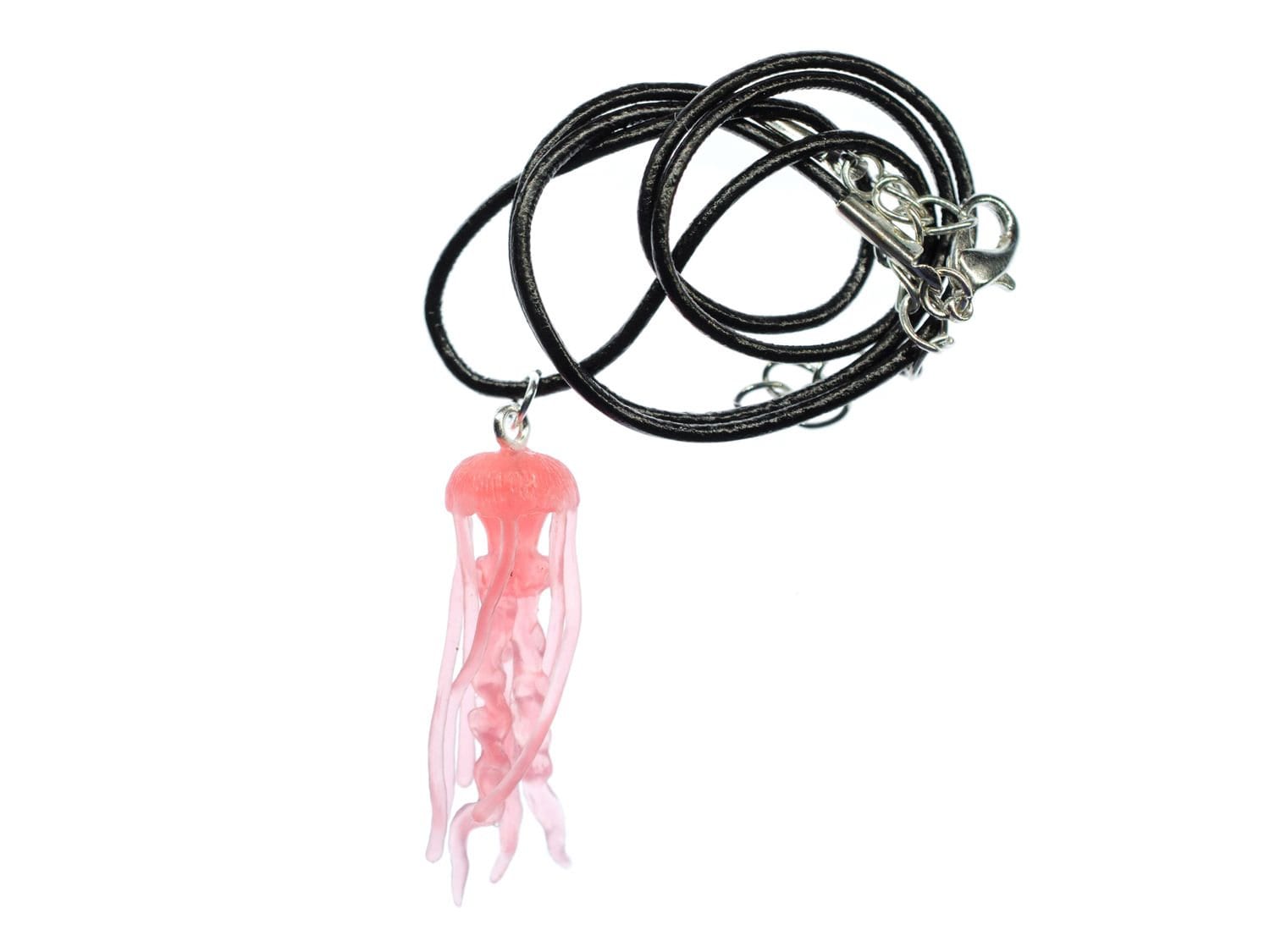 Qualle Meduse Kette Halskette Miniblings Lederkette Medusa Feuerqualle Lederband von Miniblings