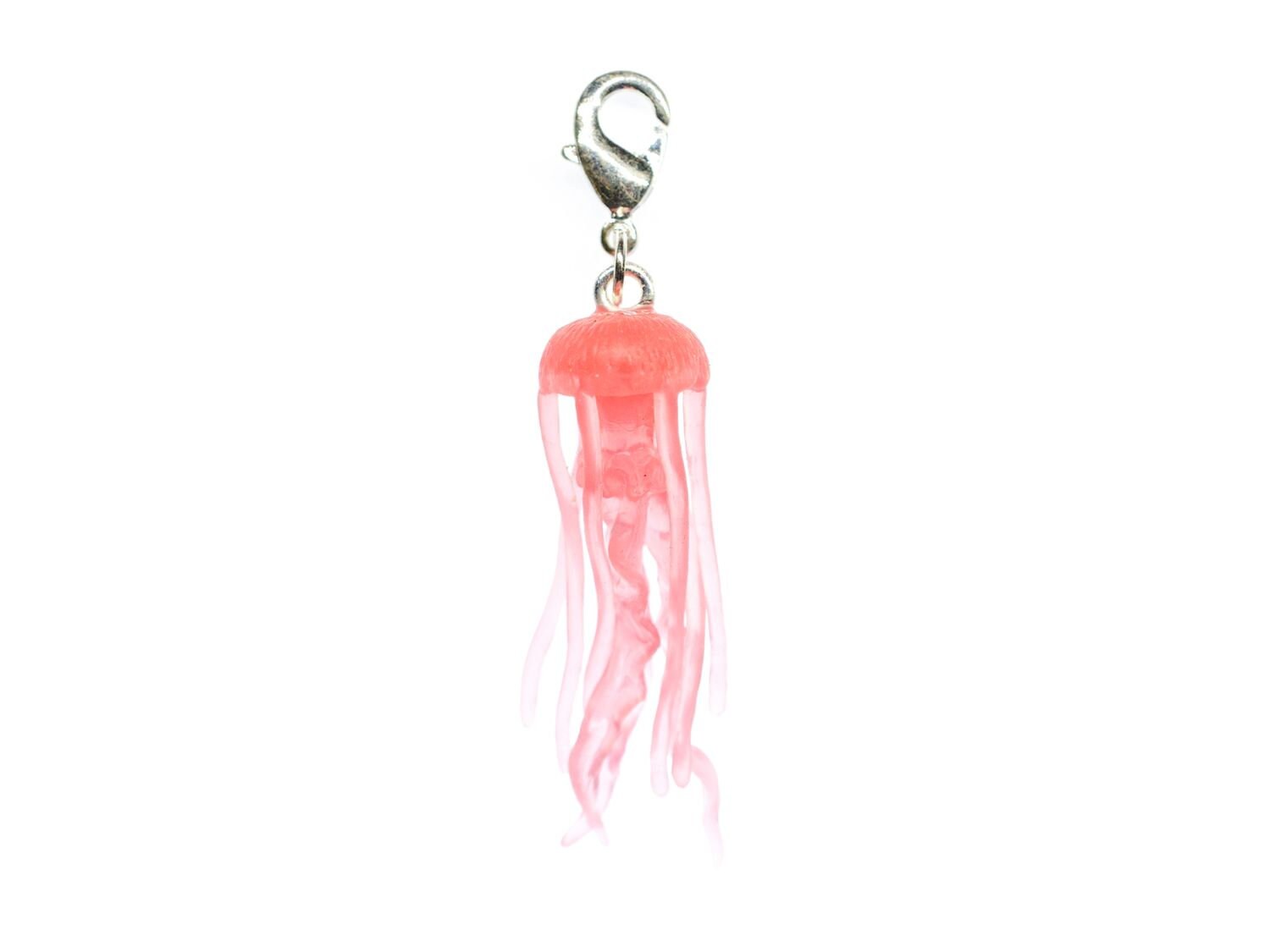 Qualle Quallen Charm Miniblings Anhänger Bettelarmband Charms Pink Rosa Gummi von Miniblings