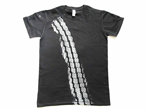 REIFENSPUR T-Shirt Shirt Road Print Herren Bremsspur Reifen Auto Tshirt schwarz, Size:L von Miniblings