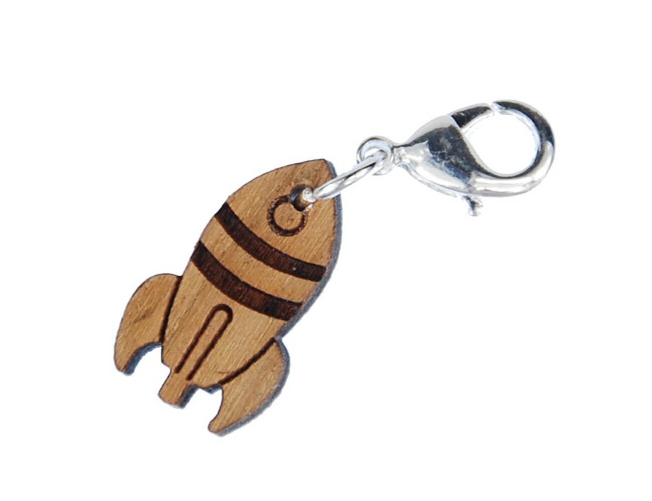 Rakete Charm Zipper Pull Anhänger Miniblings Raumschiff Shuttle All Holz Mond von Miniblings