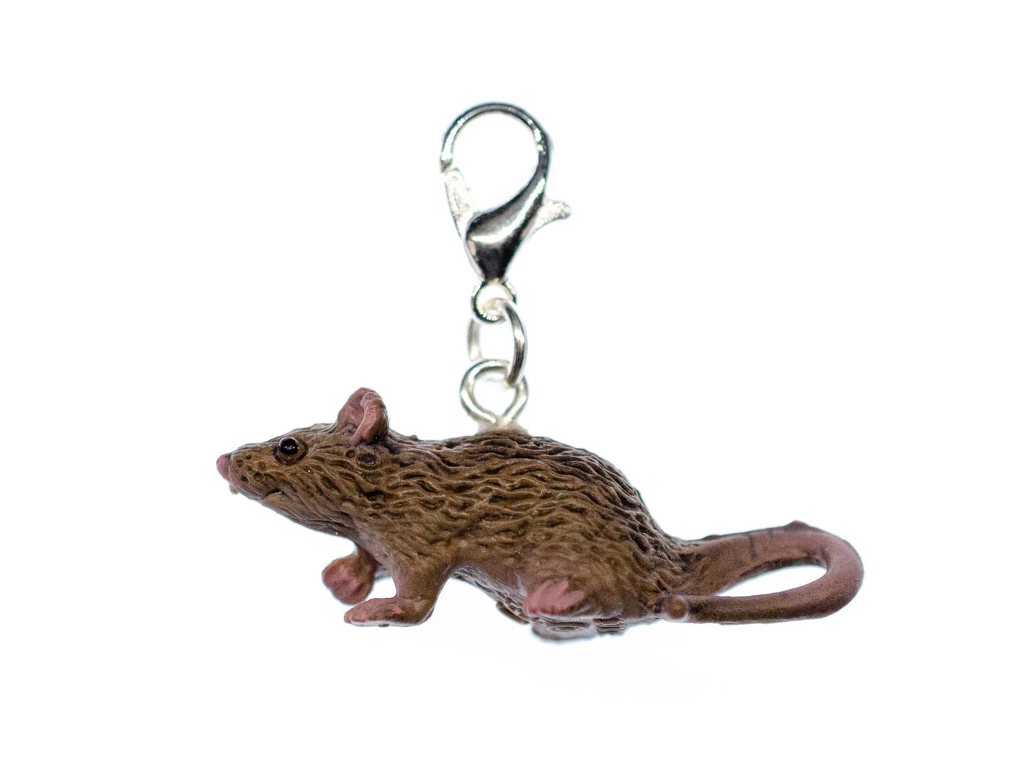 Ratte Charm Maus Zipper Pull Anhänger Miniblings Tier Halloween Nagetier Grau von Miniblings