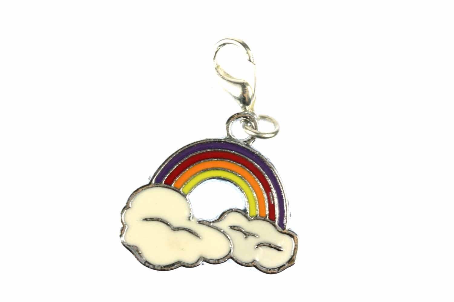 Regenbogen Charm Anhänger Bettelarmband Miniblings Wolke Rainbow Wetter Bunt von Miniblings