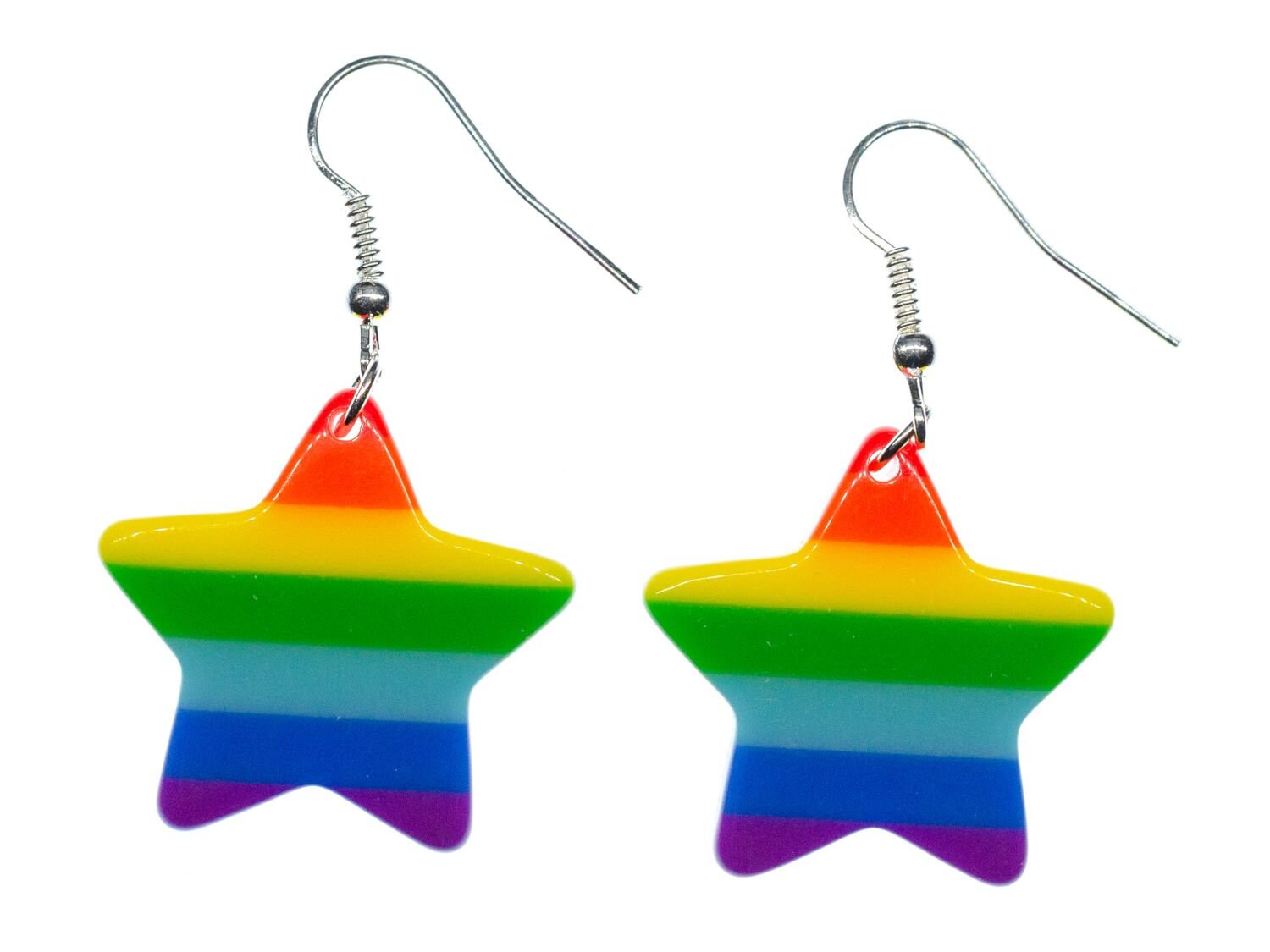 Regenbogen Stern Ohrringe Miniblings Ohrhänger Farben Pride Lgbtq+ Bunt von Miniblings
