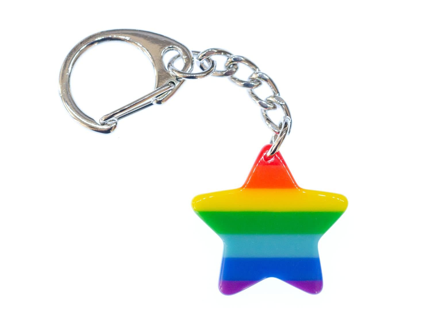 Regenbogen Stern Schlüsselanhänger Miniblings Anhänger Farben Pride Glück Bunt von Miniblings