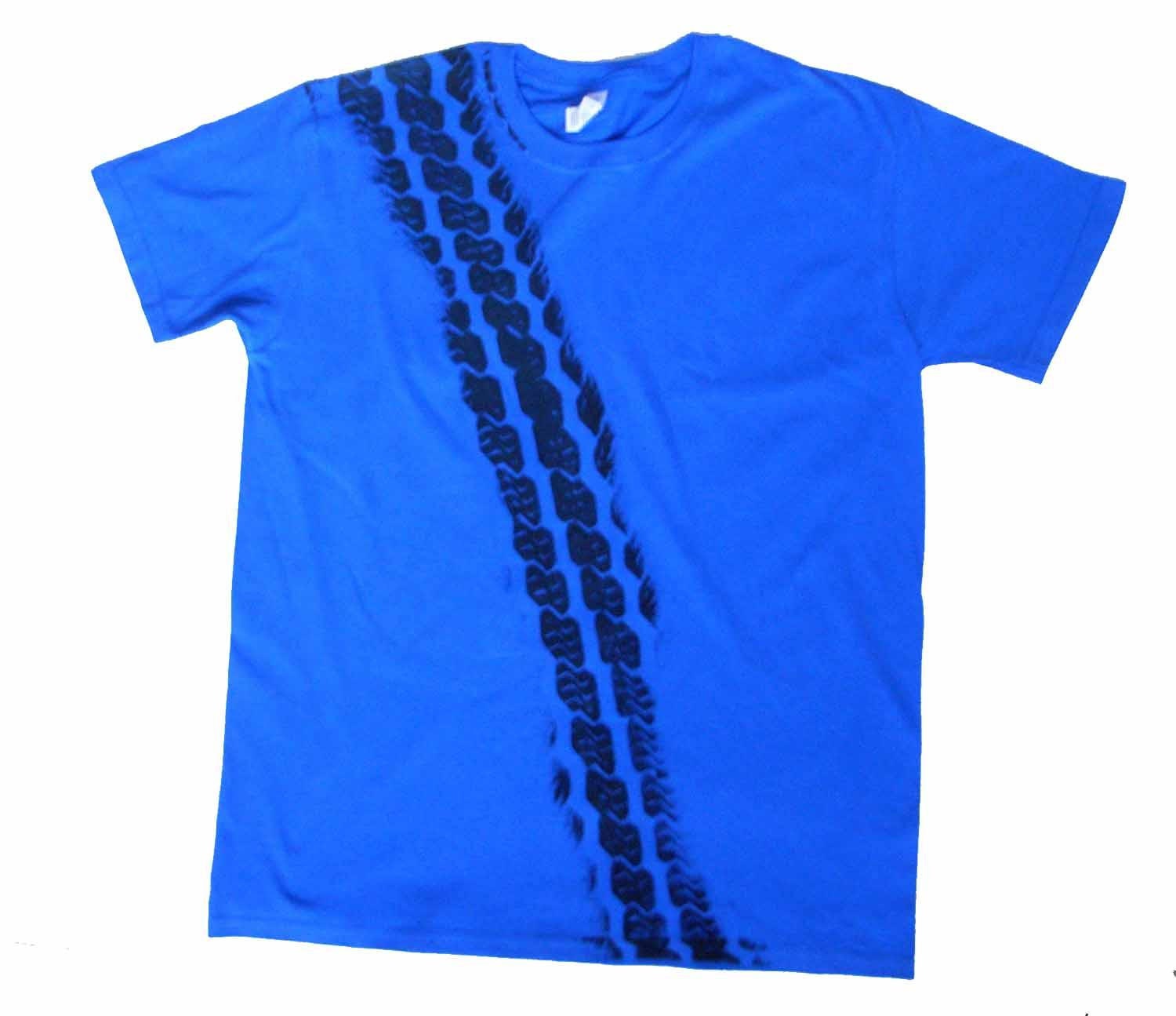 Reifenspur T-Shirt Shirt Tshirt Road Print Herren Bremsspur Reifen Auto Blau von Miniblings