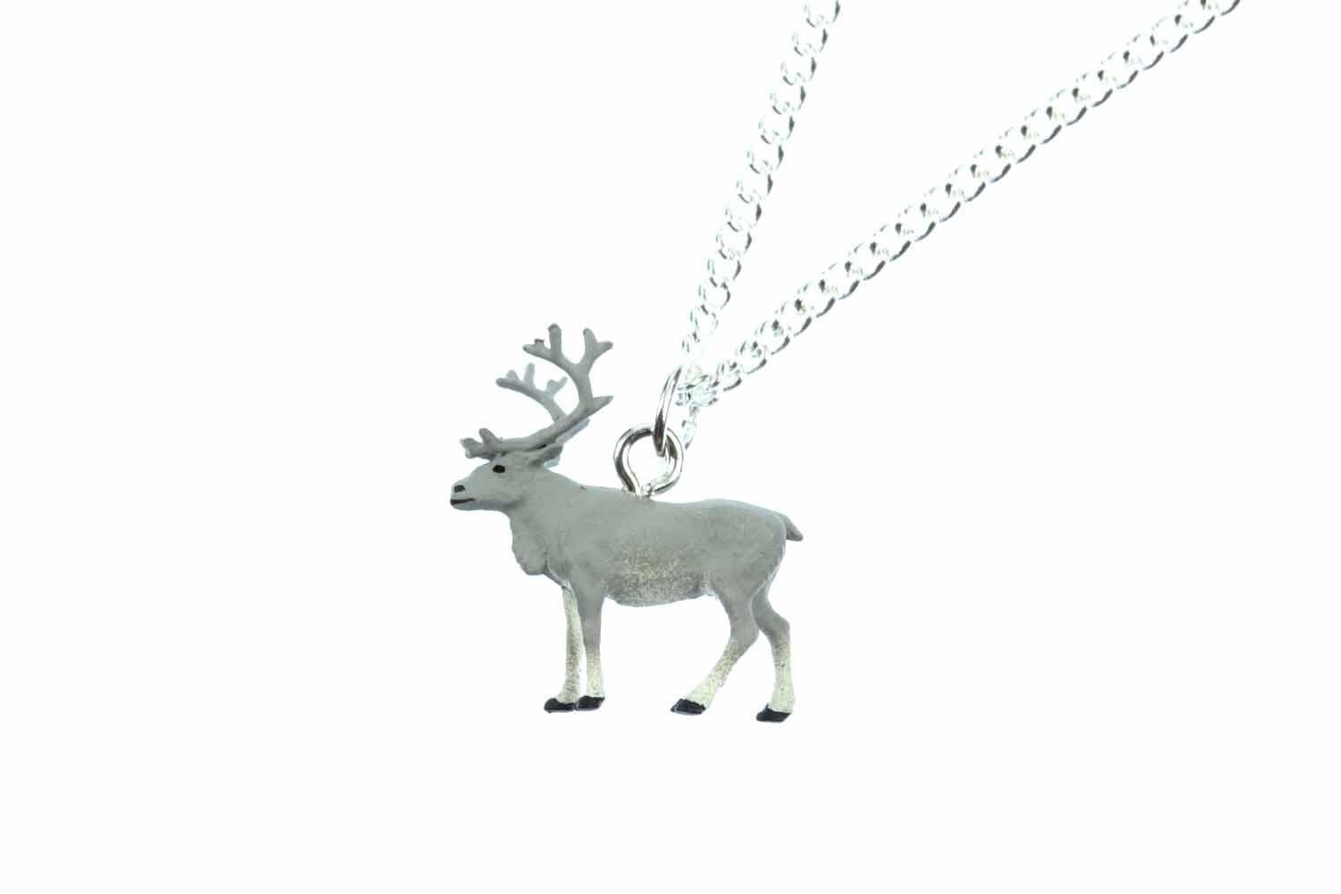 Rentier Halskette Kette Miniblings Weihnachten 45cm Hirsch Elch Tier Xmas Grau von Miniblings