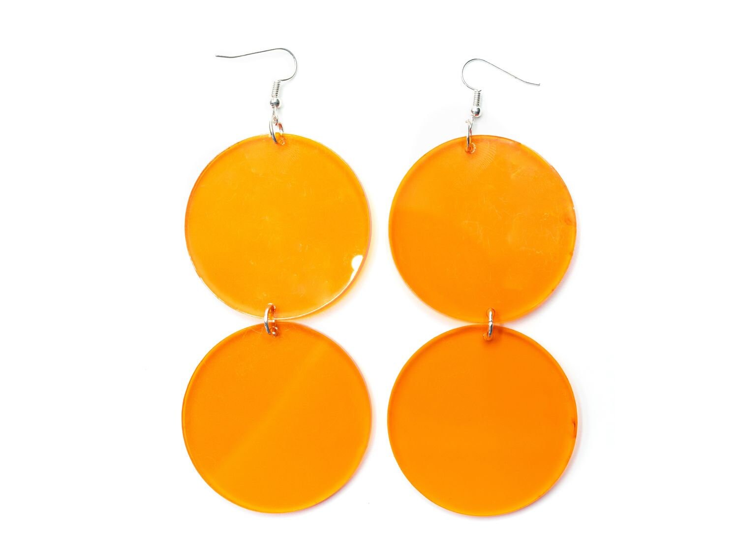 Retro Vintage 70S 70Er Orange Scheiben Ohrringe Miniblings Hippie Boho Acrylglas von Miniblings