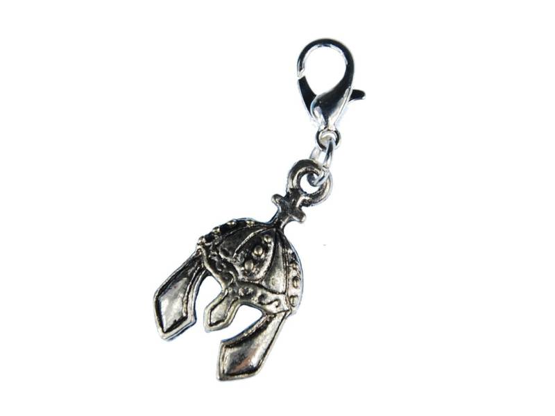 Ritter Maske Charm Anhänger Bettelarmband Miniblings Wikinger Helm Silber von Miniblings