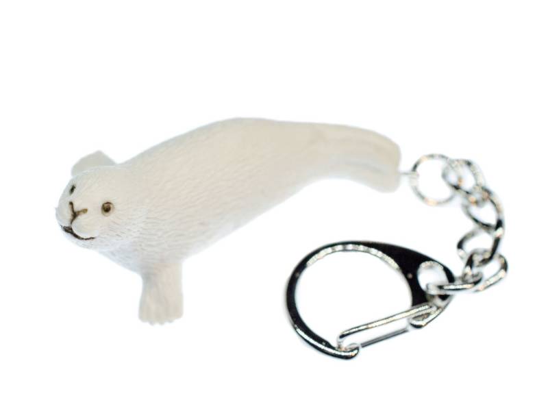 Robbe Heuler Schlüsselanhänger Miniblings Anhänger Schlüsselring Seerobbe Weiß von Miniblings