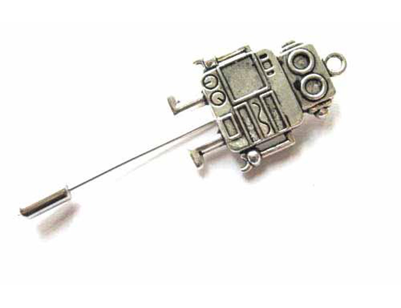 Roboter Krawattennadel Miniblings Anstecknadel Pin Anstecker Steampunk 4cm von Miniblings