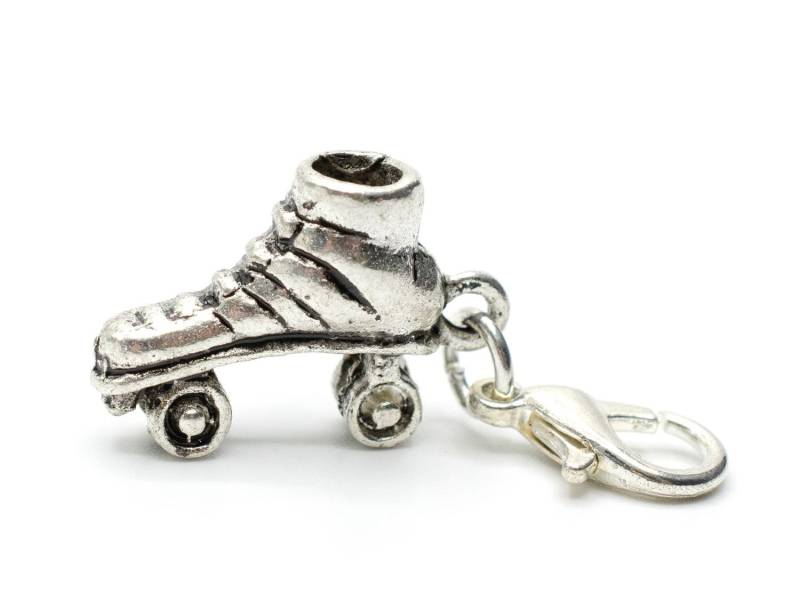 Rollschuh Charm Anhänger Bettelarmband Rollschuhe Diskoroller Silber von Miniblings