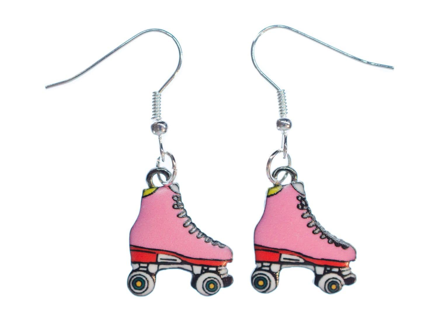 Rollschuhe Rosa Ohrringe Miniblings Hänger Rollerskates Stiefel Skates Metall von Miniblings