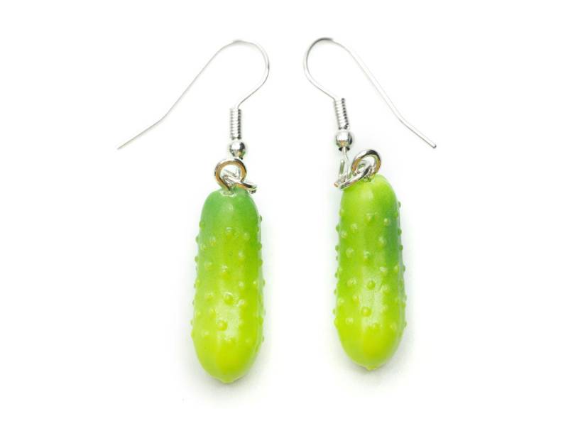 Saure Gurken Ohrringe Miniblings Hänger Gürkchen Cornichons Pickles von Miniblings