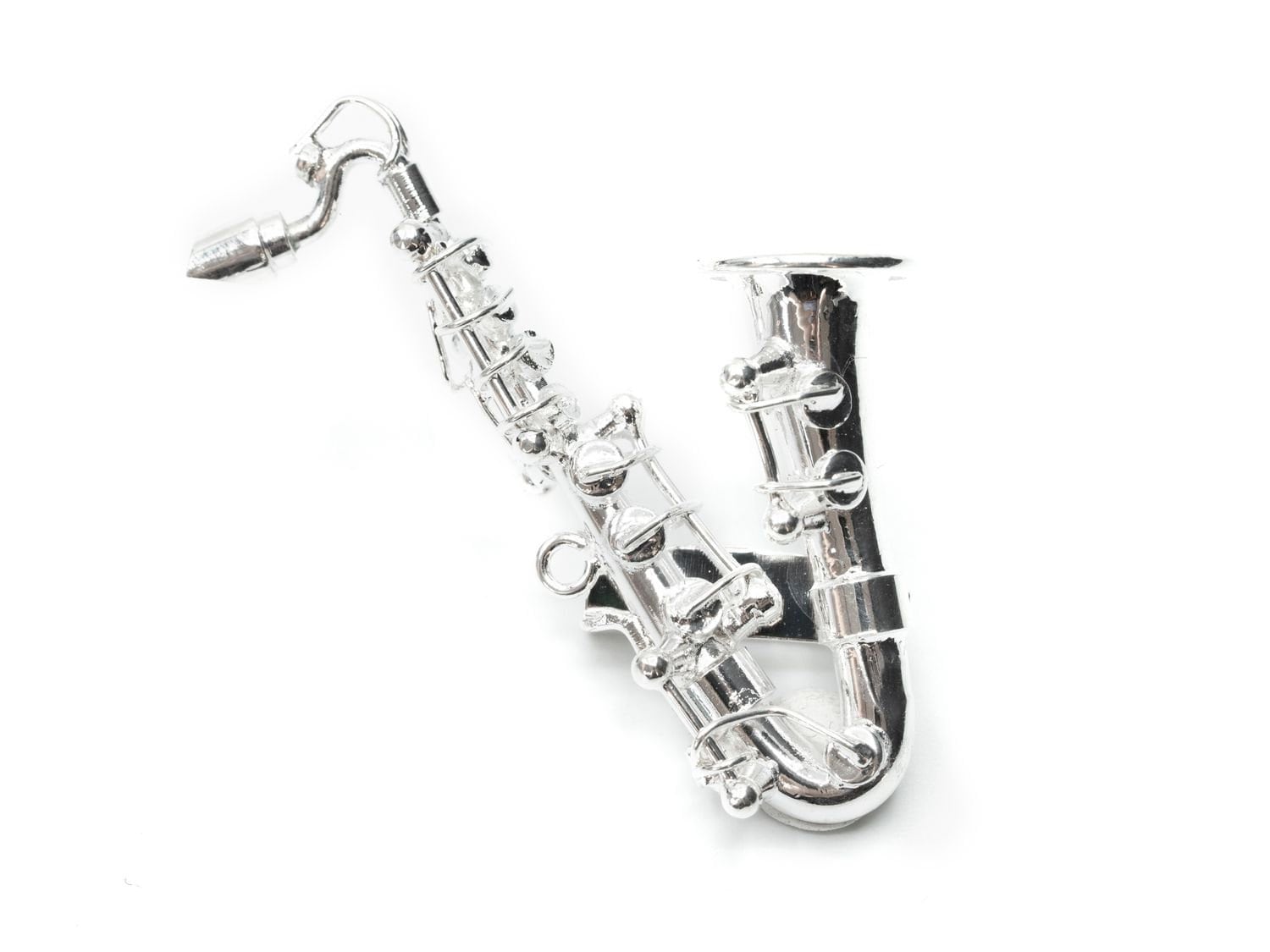 Saxofon Brosche Sax Saxofonbrosche Miniblings Saxophon Anstecknadel +Box Versilb von Miniblings