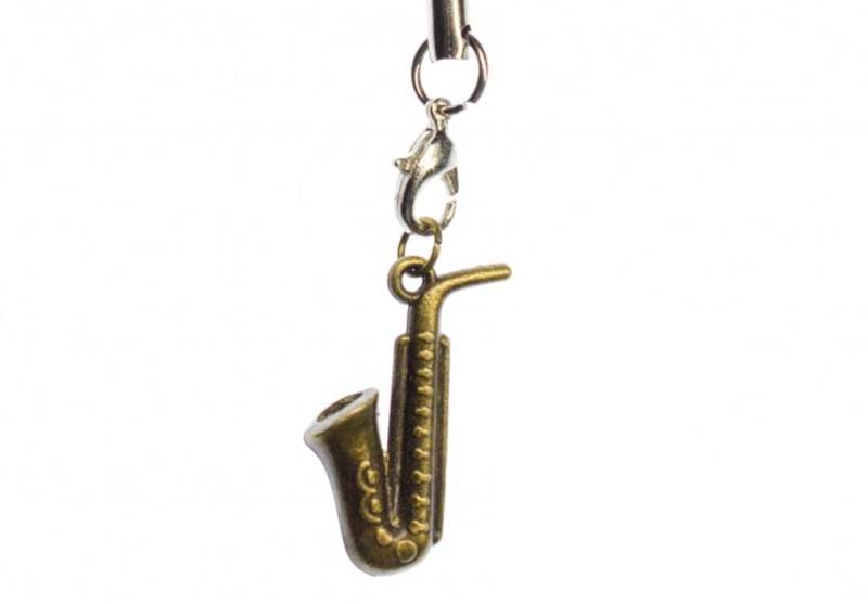 Saxofon Handyanhänger Saxophon Miniblings Handyschmuck Musik Jazz Band Bronze von Miniblings