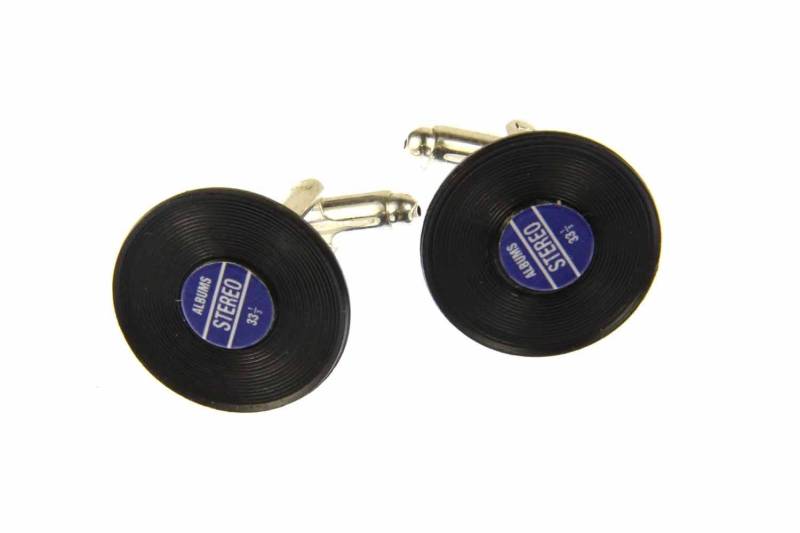 Schallplatte Manschettenknöpfe Miniblings + Box Schallplatten Lp Dj Musik Blau von Miniblings