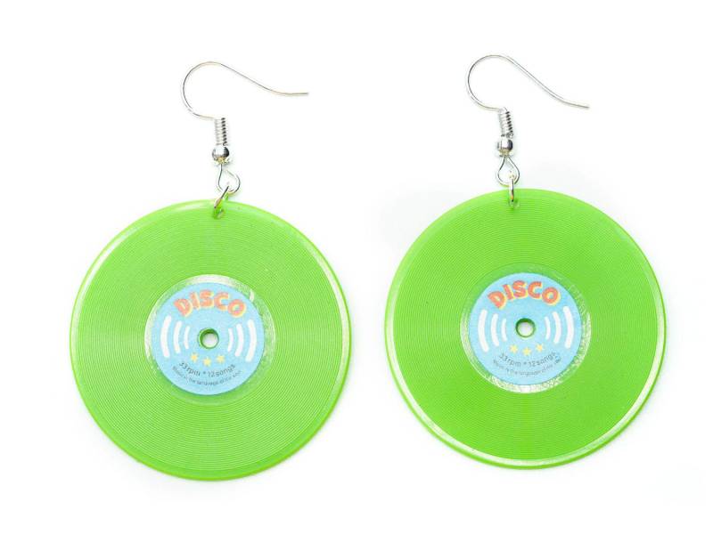 Schallplatte Ohrringe Miniblings Lp Vinyl Dj Musik Schallplatten Grün 40mm von Miniblings