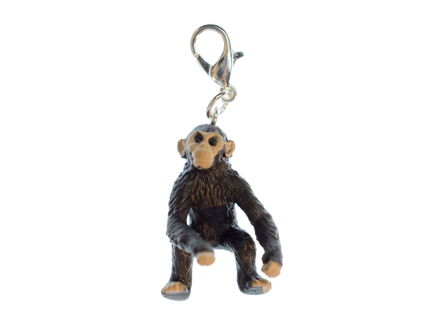 Schimpanse Charm Zipper Pull Anhänger Miniblings Affe Affenbaby Tier Gummi Klein von Miniblings