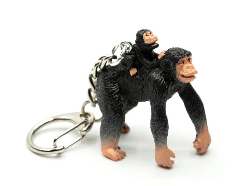 Schimpanse Mit Kind Schlüsselanhänger Anhänger Affe Menschenaffe Schwarz von Miniblings