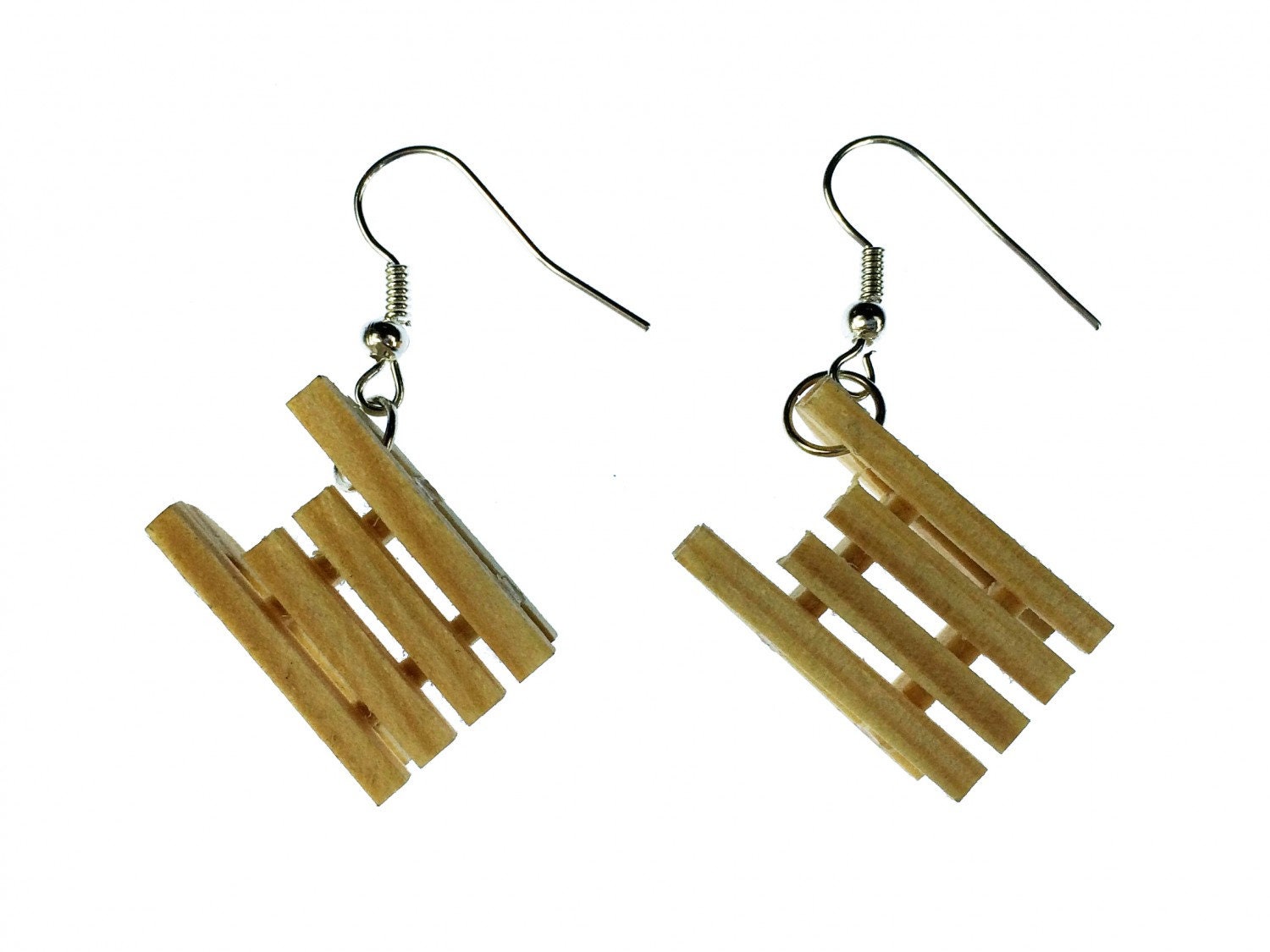 Schlitten Ohrringe Miniblings Hänger Winter Holzschlitten Mini Holz von Miniblings