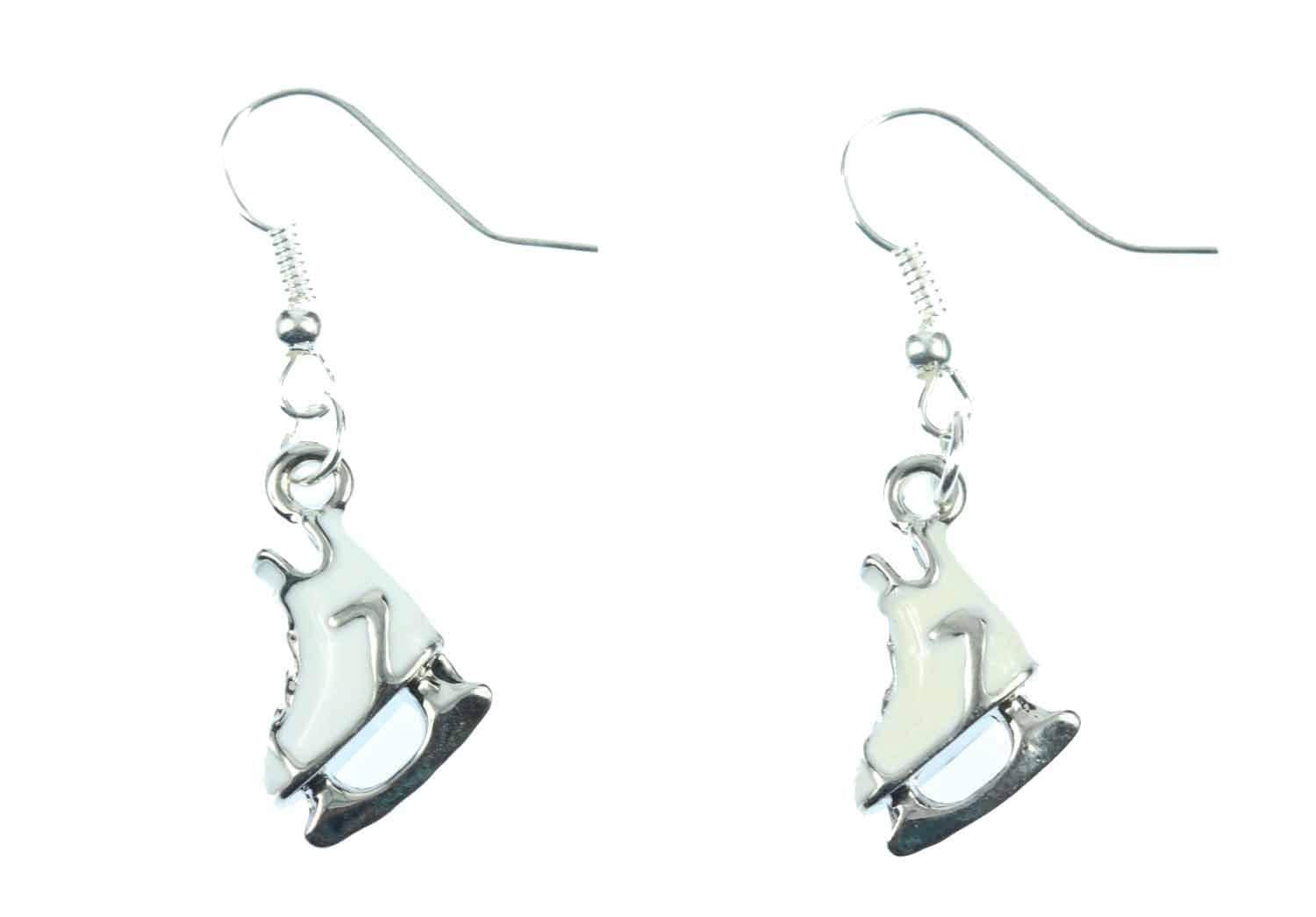 Schlittschuhe Ohrringe Miniblings Eiskunstlauf Eisprinzessin Emailliert Weiß von Miniblings